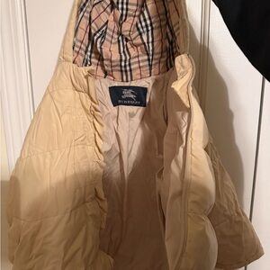 Burberry Beige and Black Check Lined Jacket
